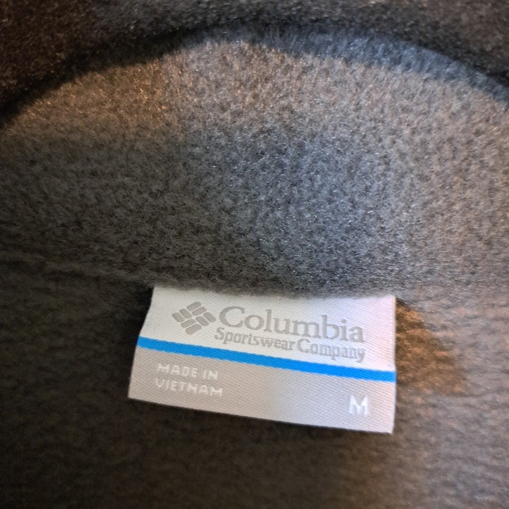 Columbia Womens Benton Springs Colorblock Fleece Pullover Olive Grey M AL1302 - Picture 3 of 5